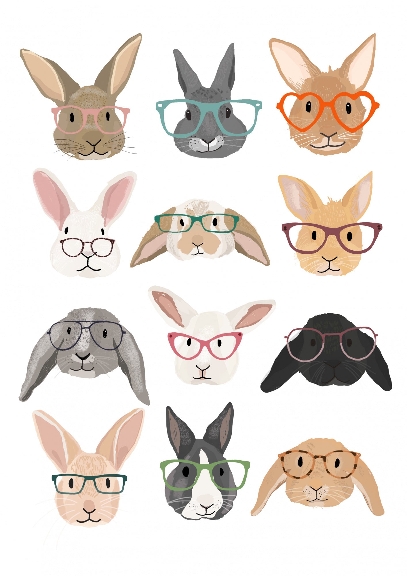 H Rabbits 2 Poster och Canvastavla