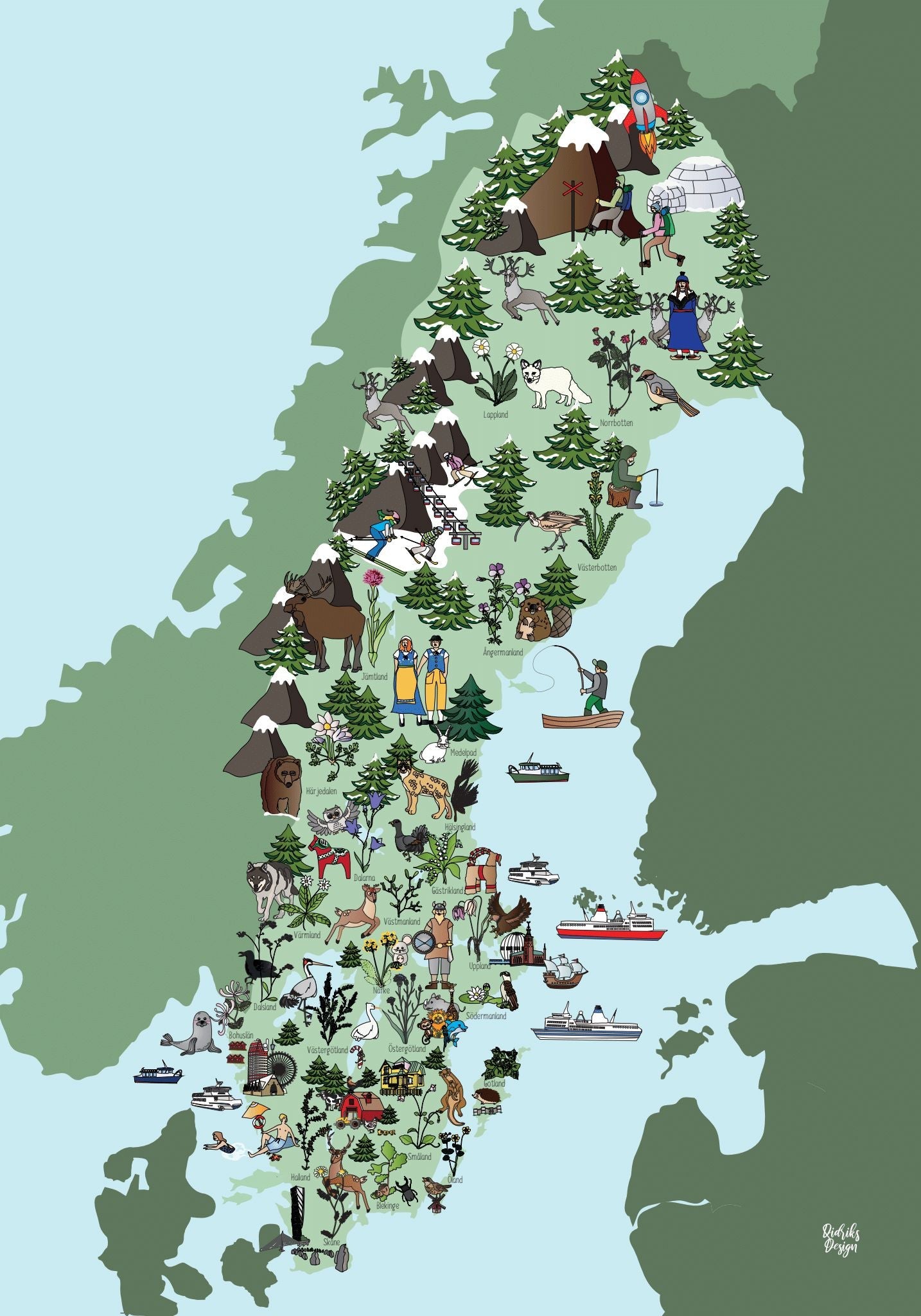 Sverigekarta poster