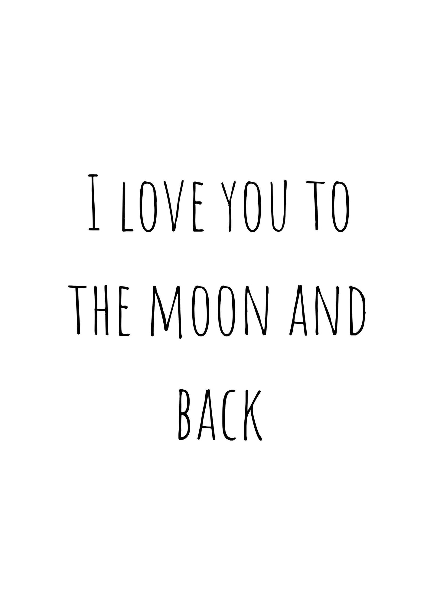 Barncitat I love you to the moon and back