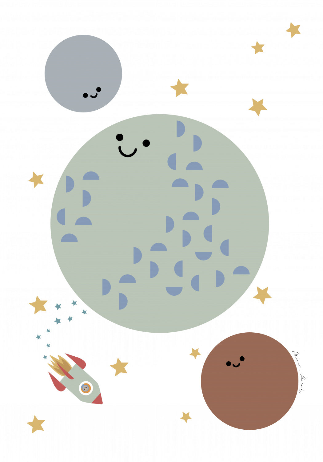 Solar Earth Moon Poster och Canvastavla
