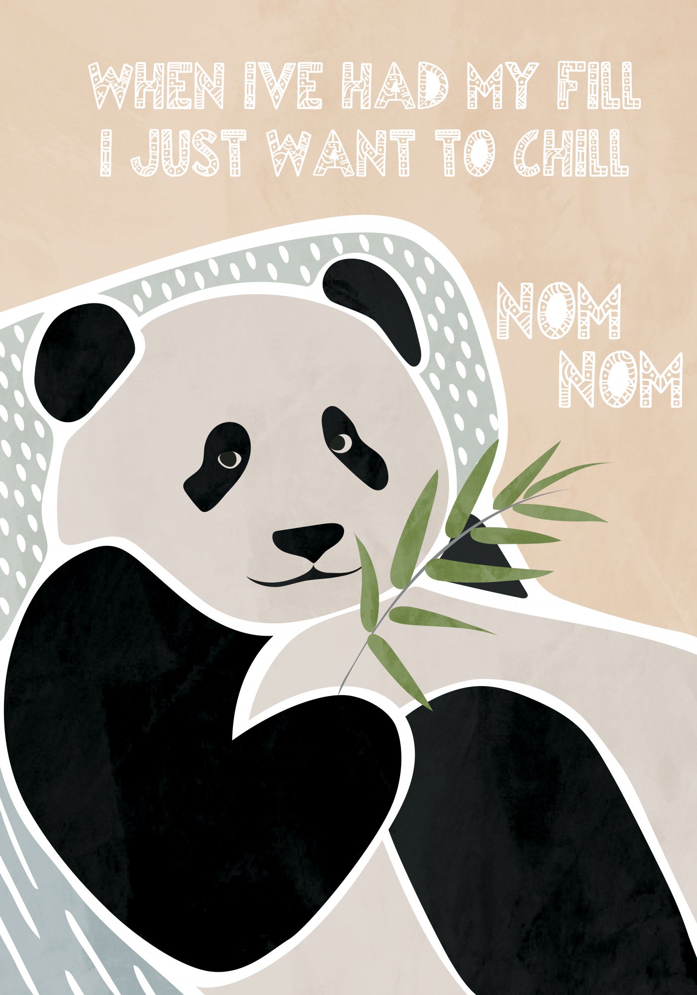 Children's panda typography Poster och Canvastavla