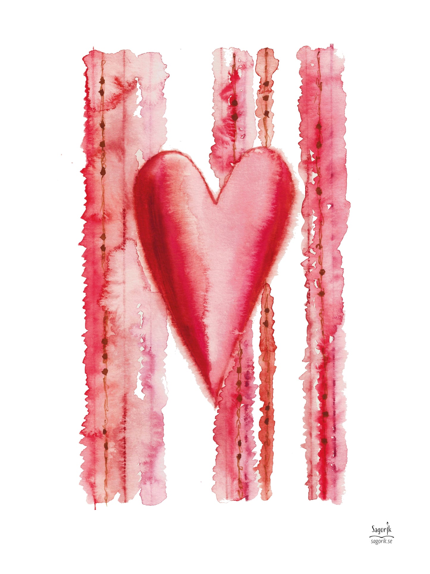 Hjärta rött poster