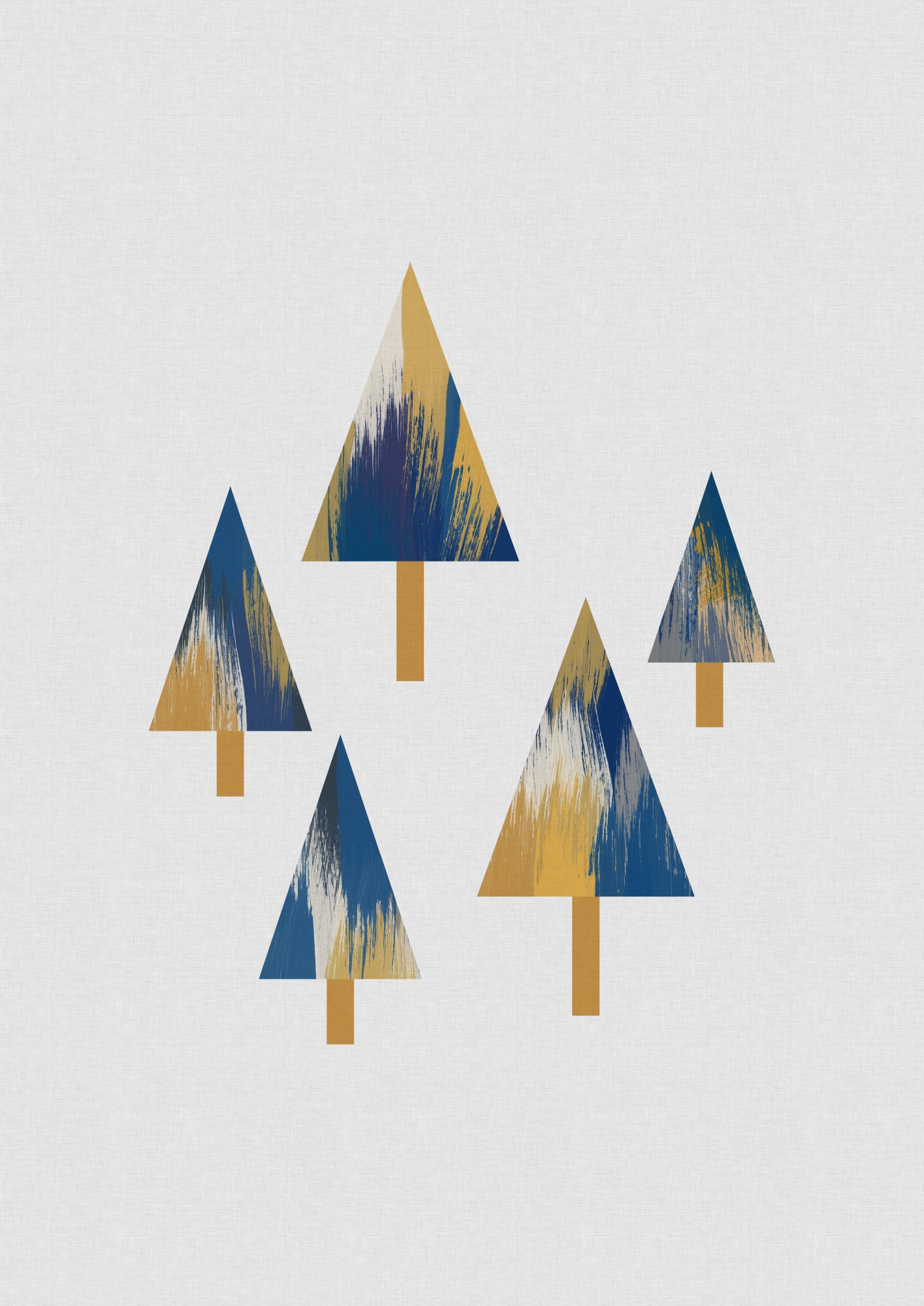 Trees Blue & Yellow Poster och Canvastavla