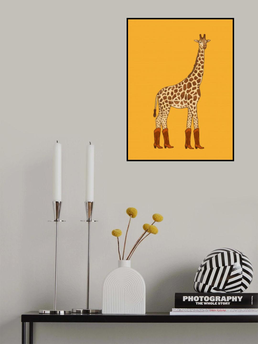 Jolene the Cowgirl Giraffe Poster och Canvastavla