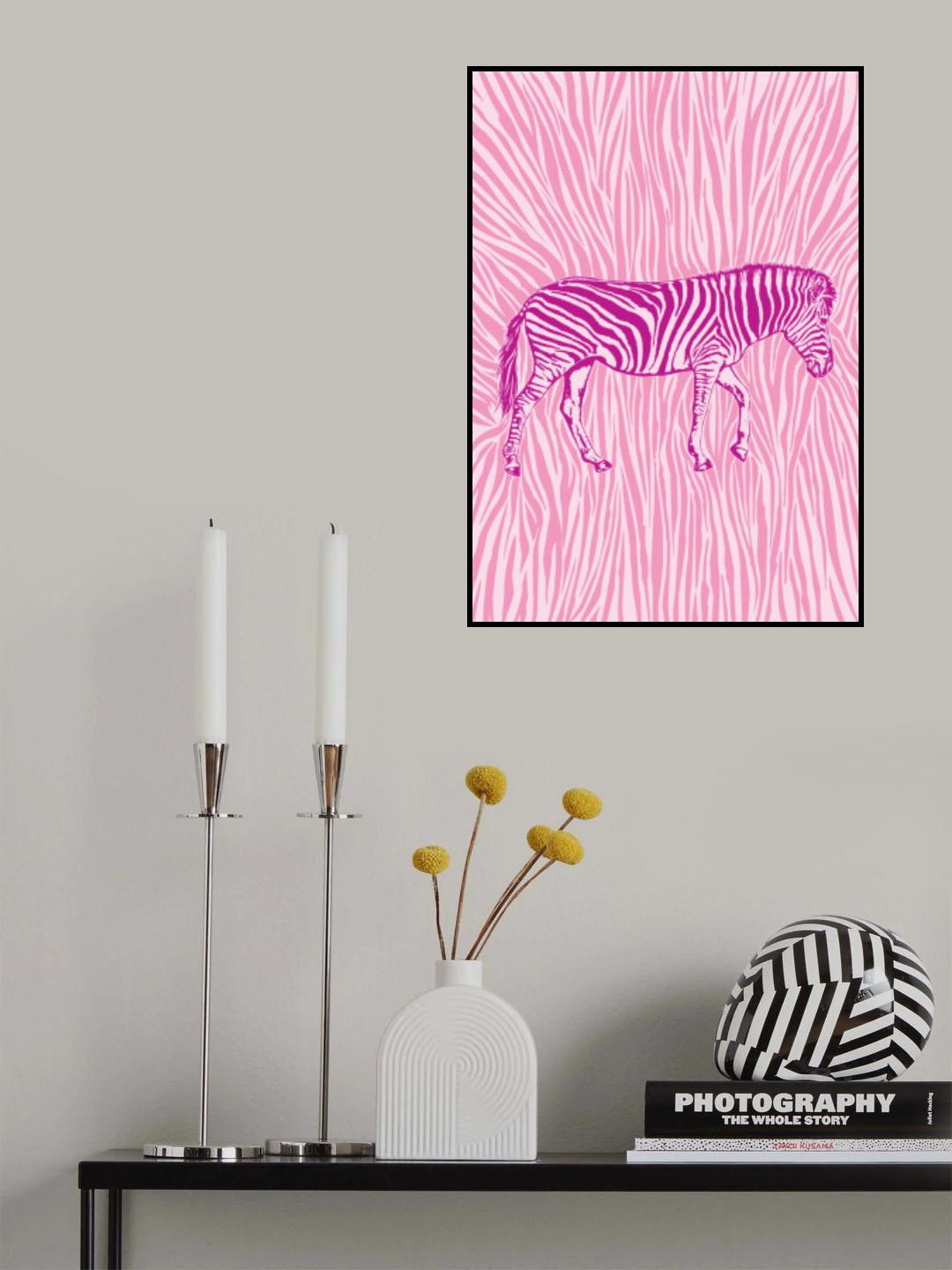 African Zebra striking camouflage Poster och Canvastavla