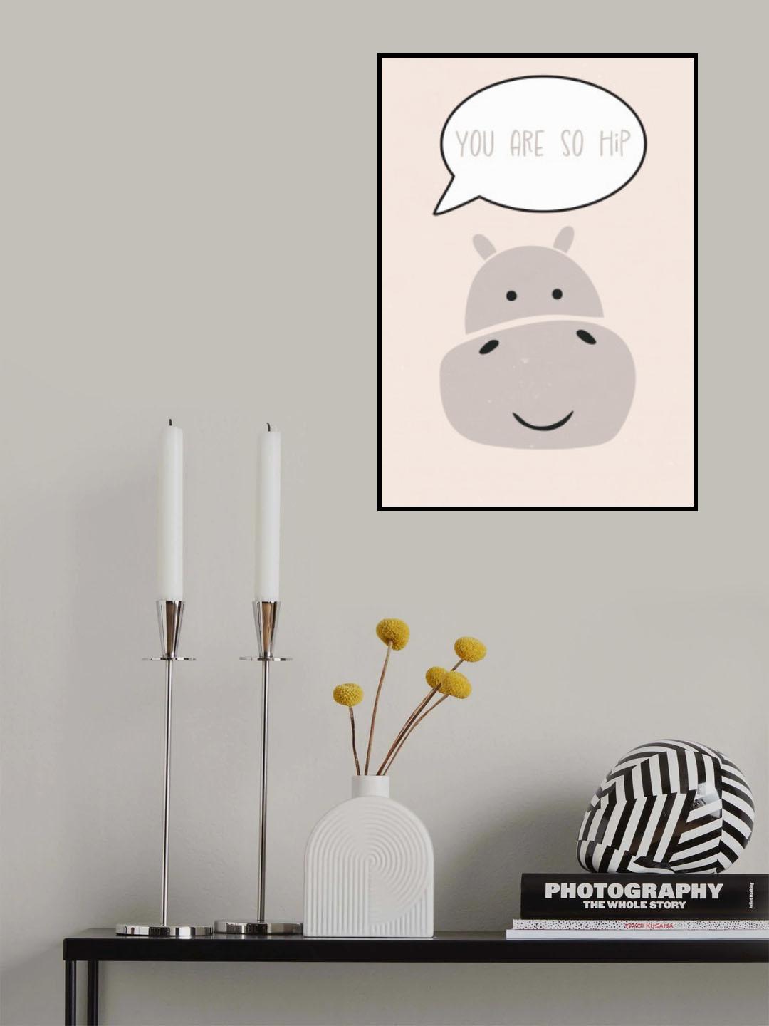 Hippo nursery print Poster och Canvastavla