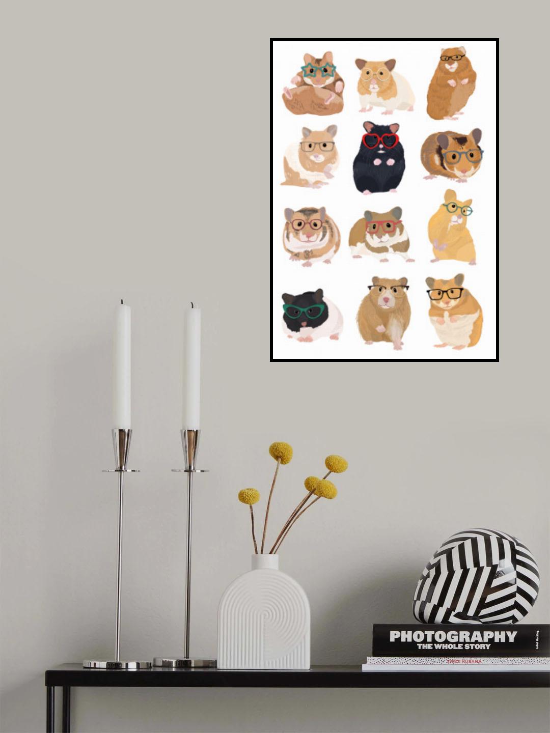 A1 Hamsters In Glasses Poster och Canvastavla