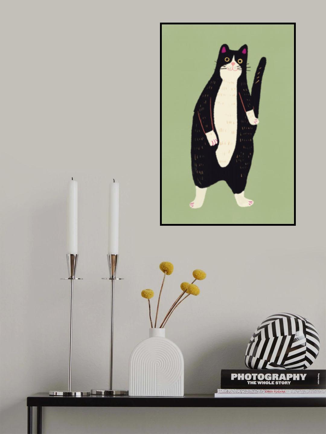Black and white cat 02 Poster och Canvastavla
