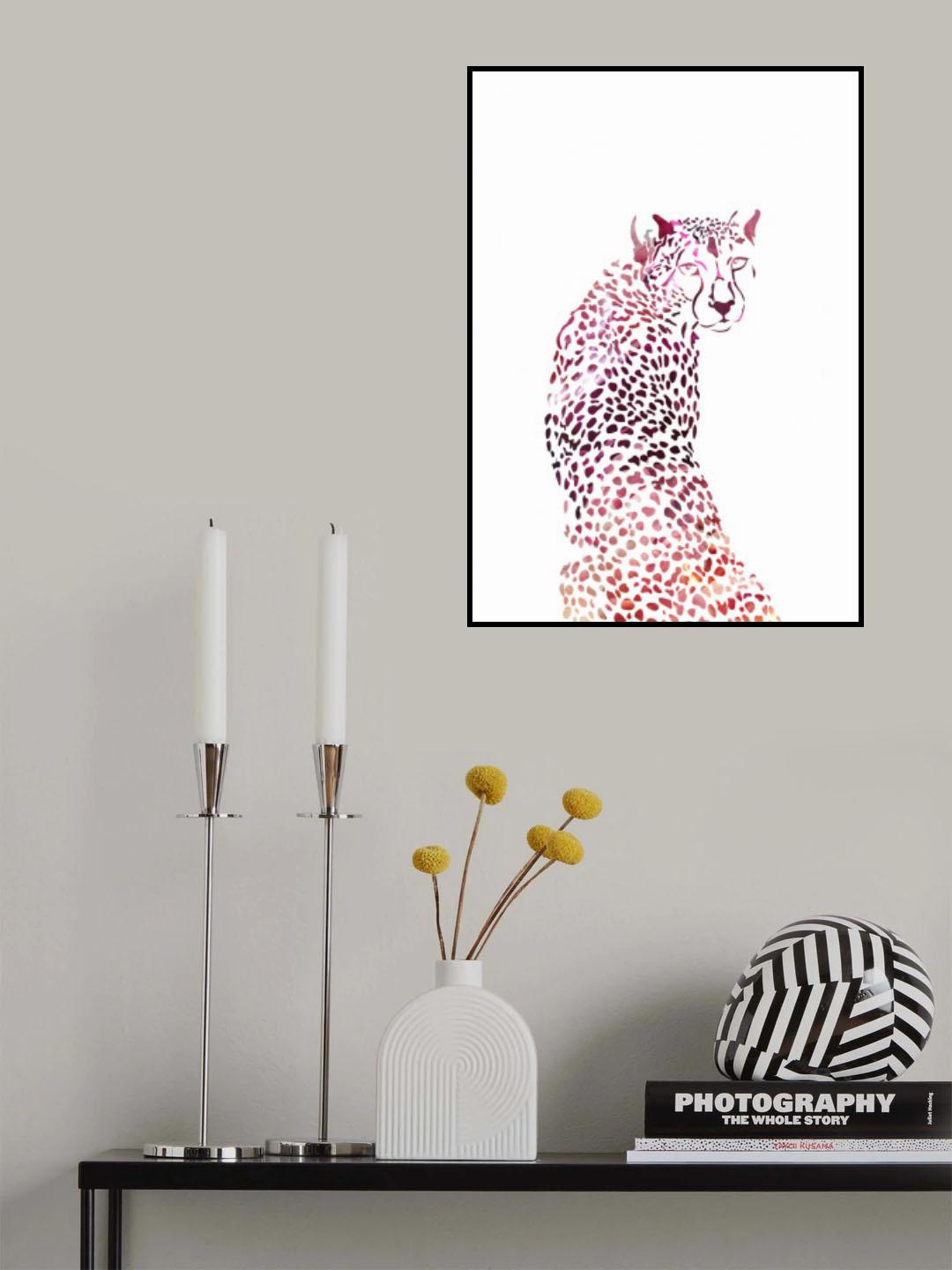 Pink Cheetah Poster och Canvastavla