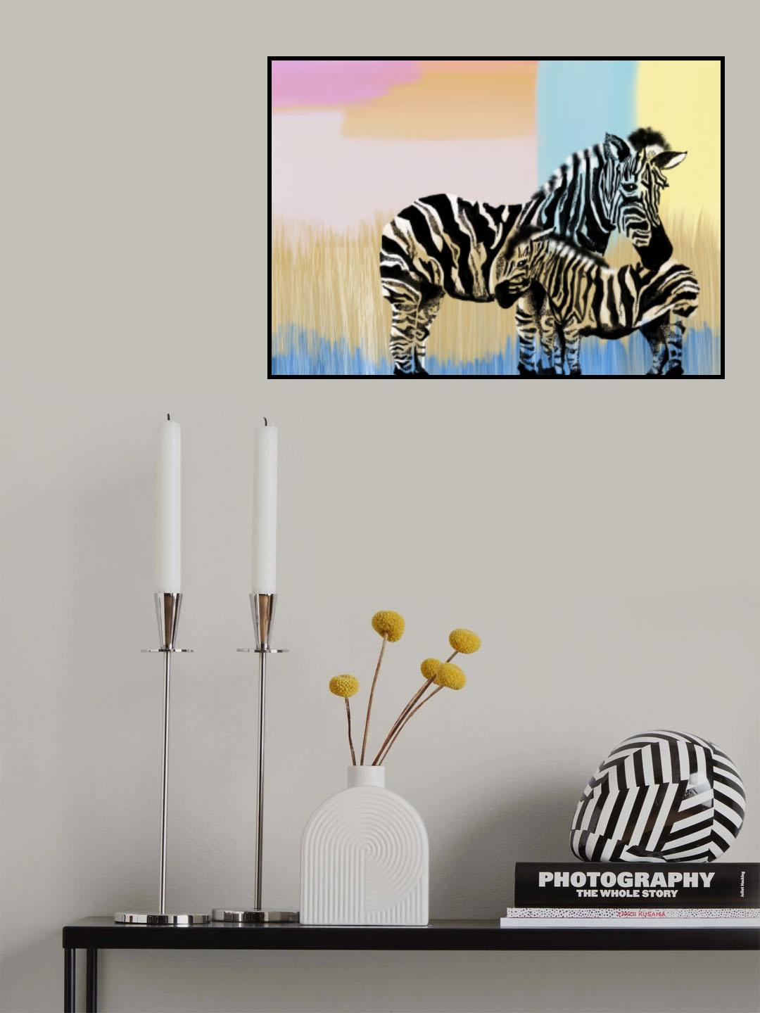 Mama Zebra and baby Poster och Canvastavla