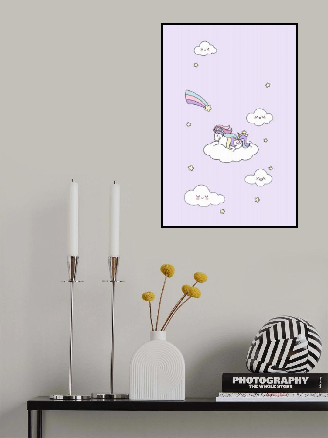 Kawaii Unicorn Poster och Canvastavla