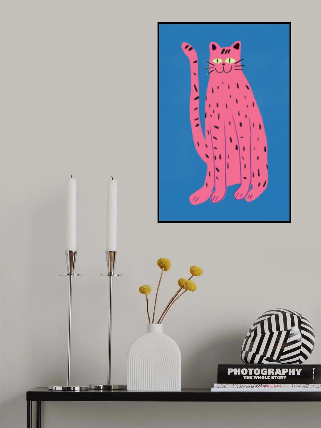 Pink cat Poster och Canvastavla