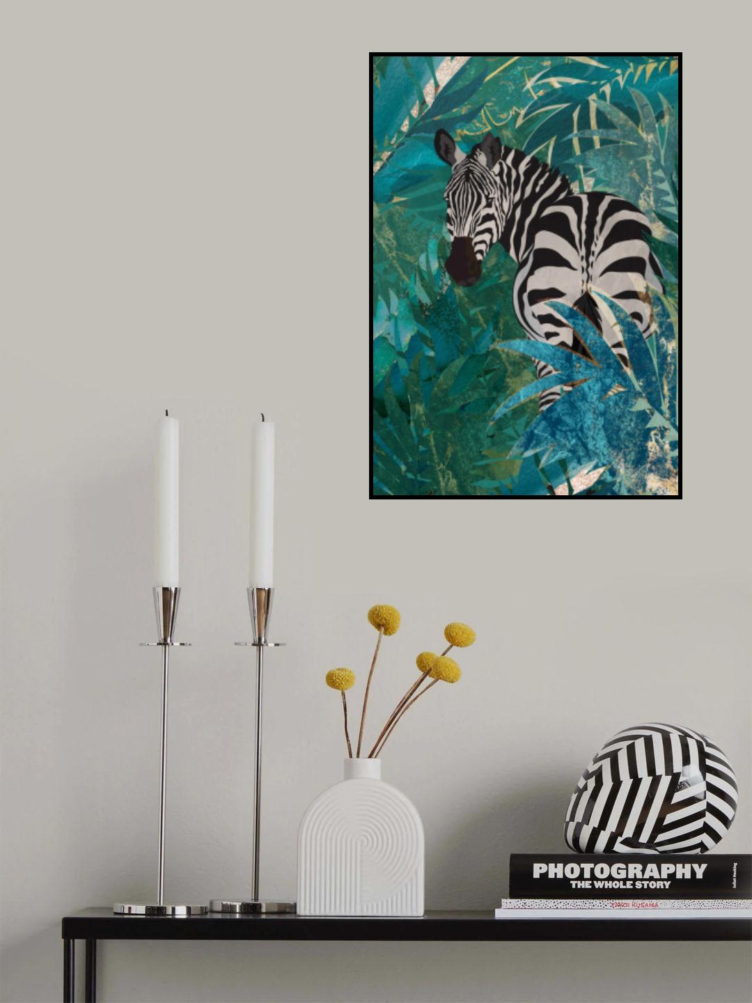 Zebra in the jungle 1 Poster och Canvastavla