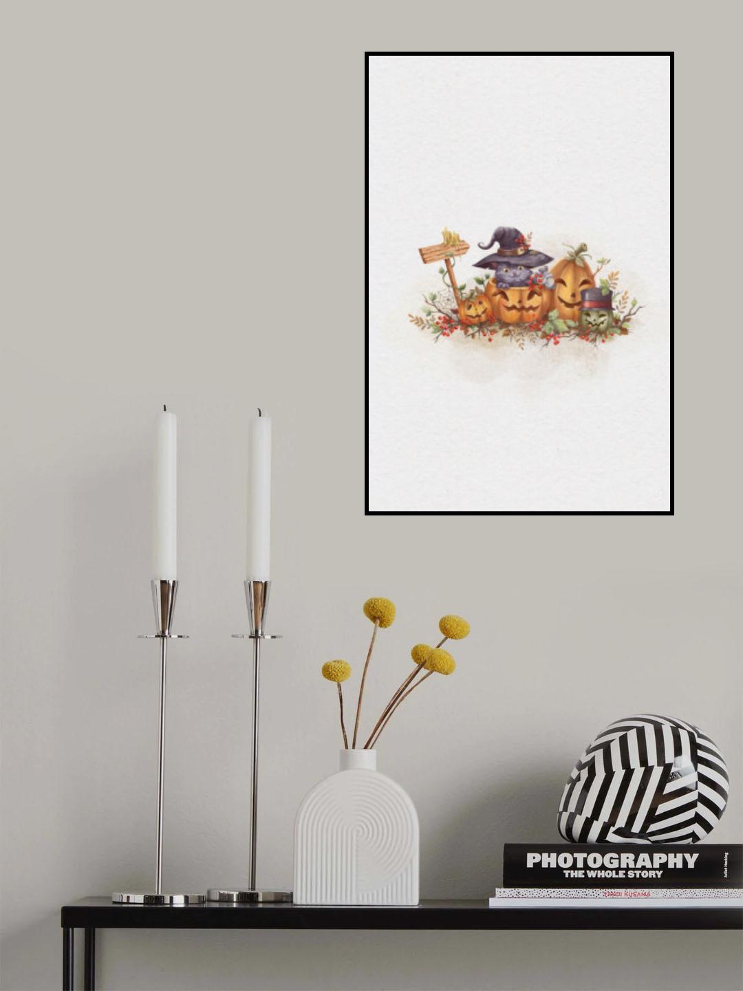 Witch Cat In the Halloween Poster och Canvastavla