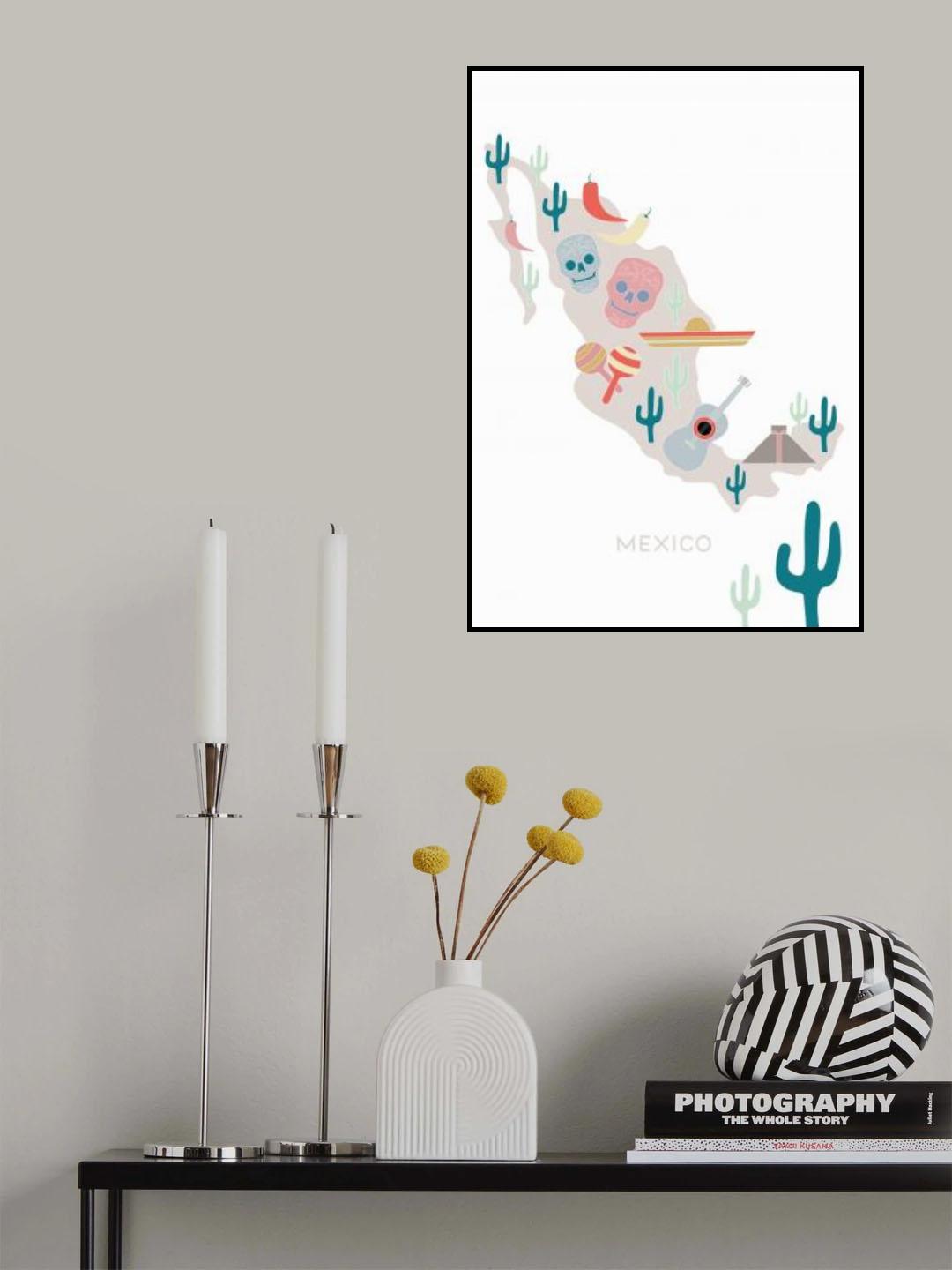 Mexico Map No 1 Poster och Canvastavla