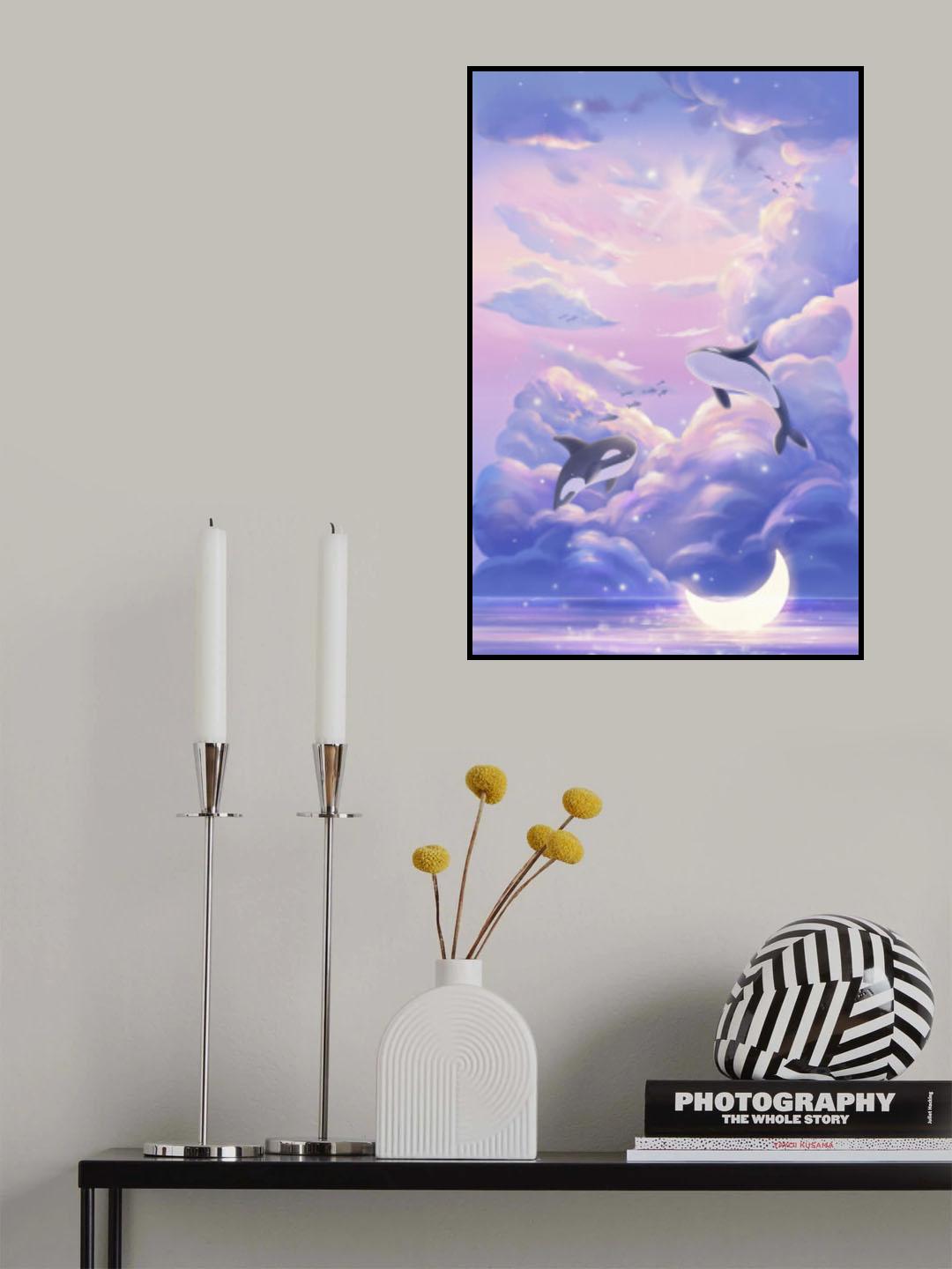 Fantasy Beautiful Whale Poster och Canvastavla