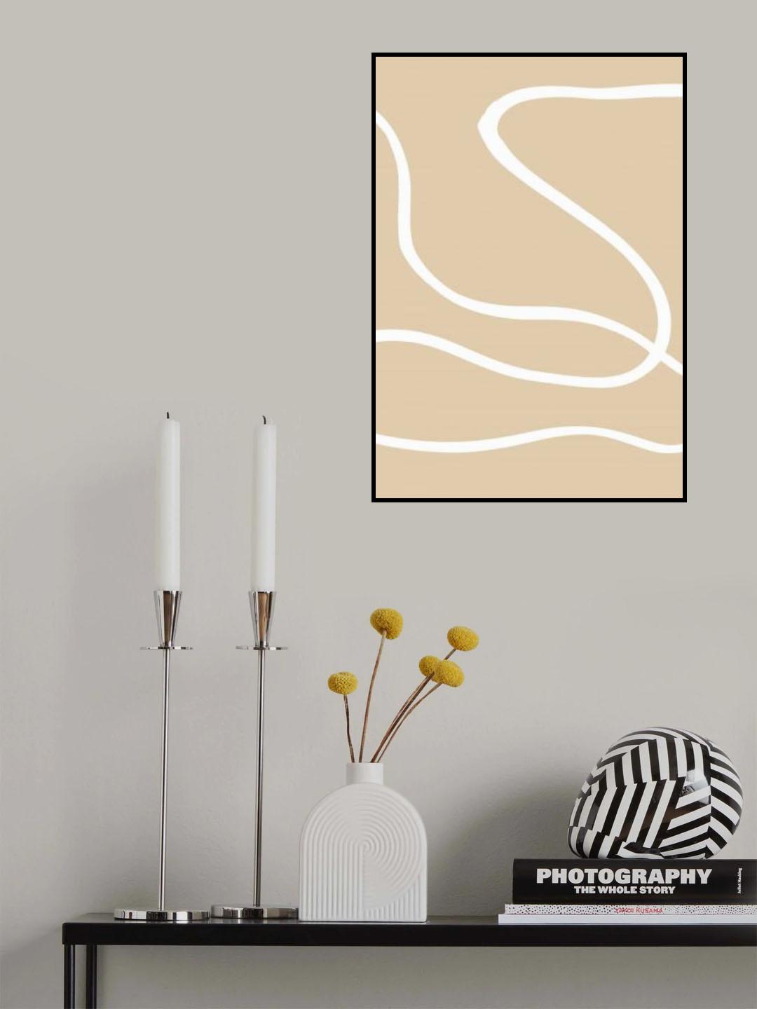 Beige Lines 01 Poster och Canvastavla