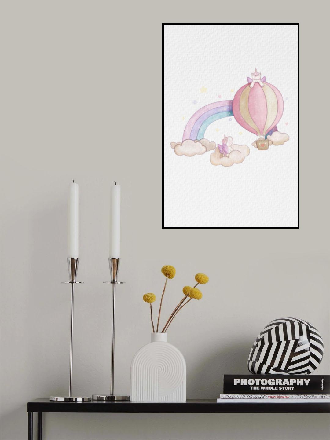 Kawai Cloudy Unicorn Poster och Canvastavla