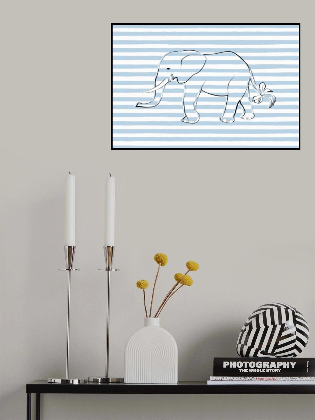 Stripe Elephant Poster och Canvastavla