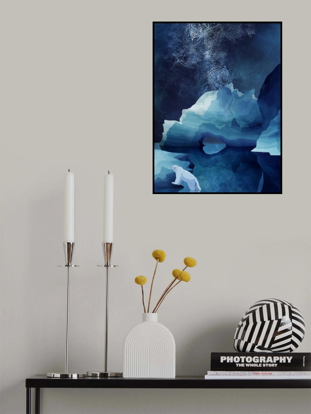 Polar Bear By Night Poster och Canvastavla