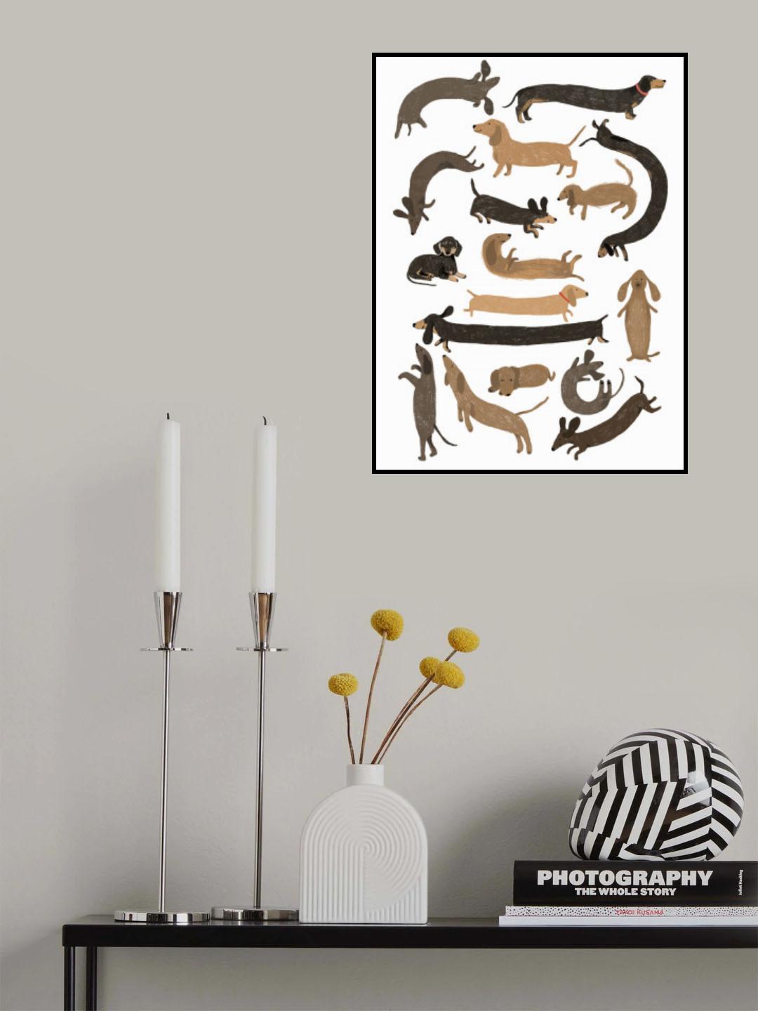 Dachshund Print Poster och Canvastavla