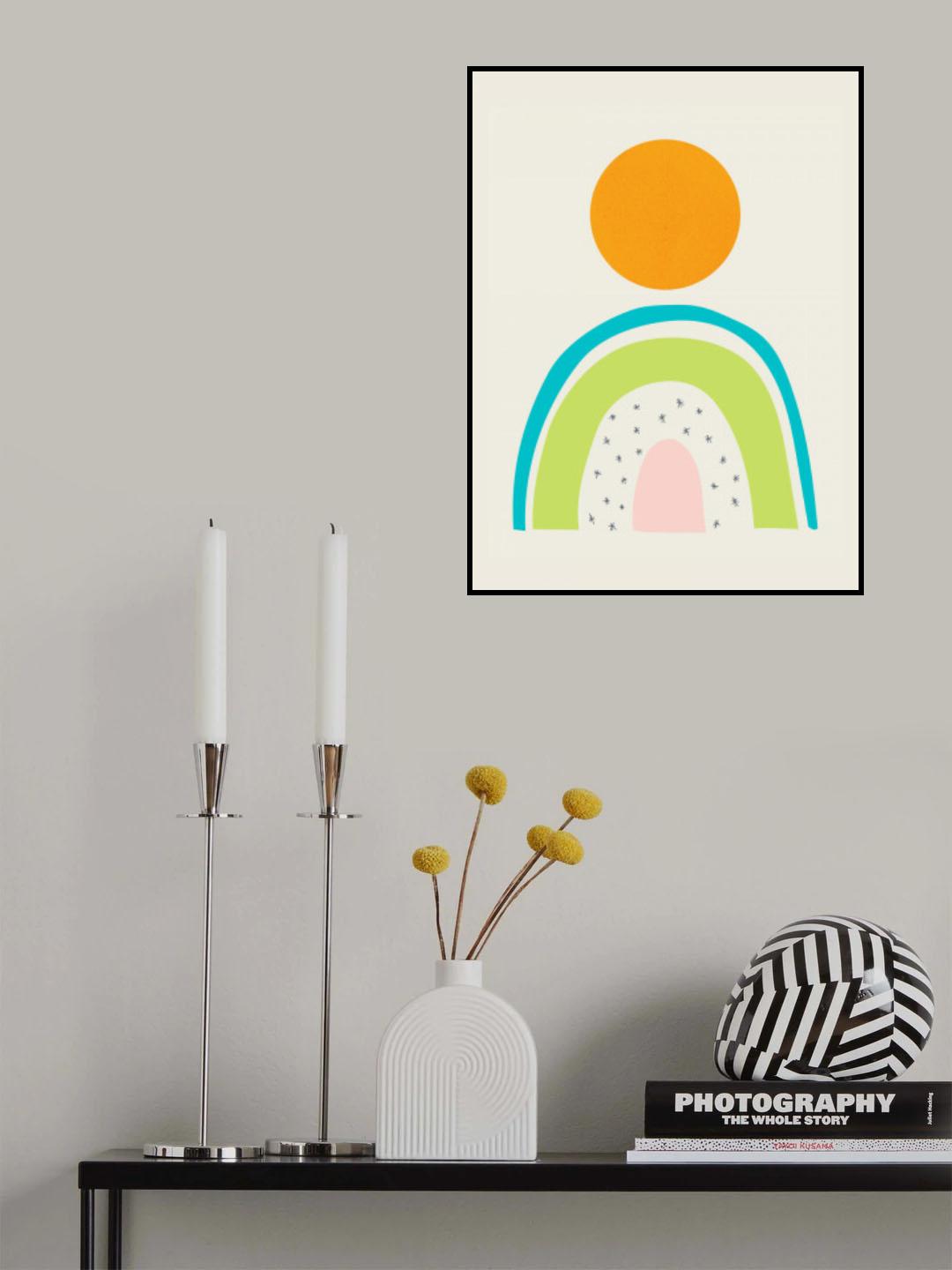 Minimal Mountain and Sun Poster och Canvastavla
