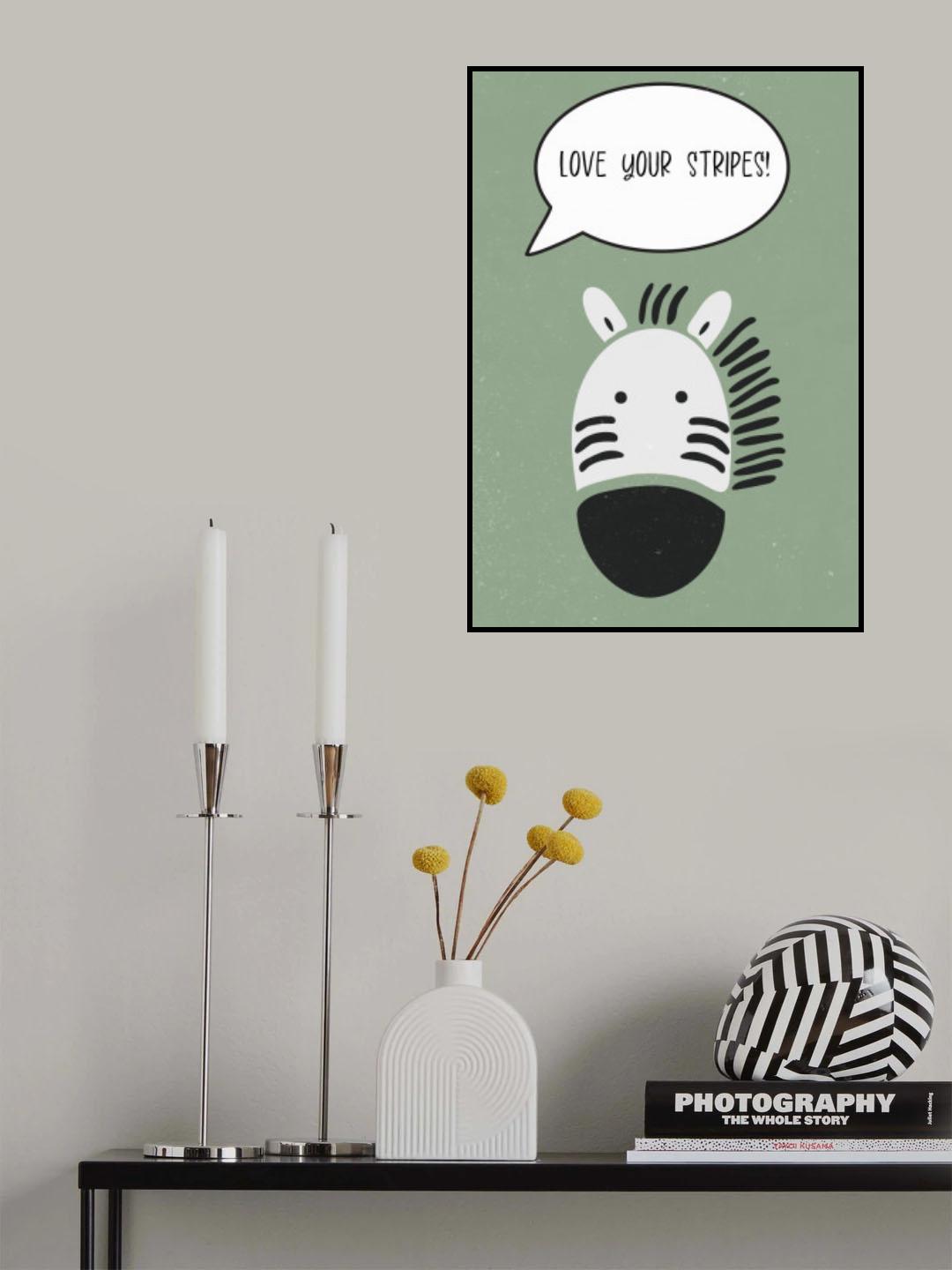 Zebra nursery print Poster och Canvastavla