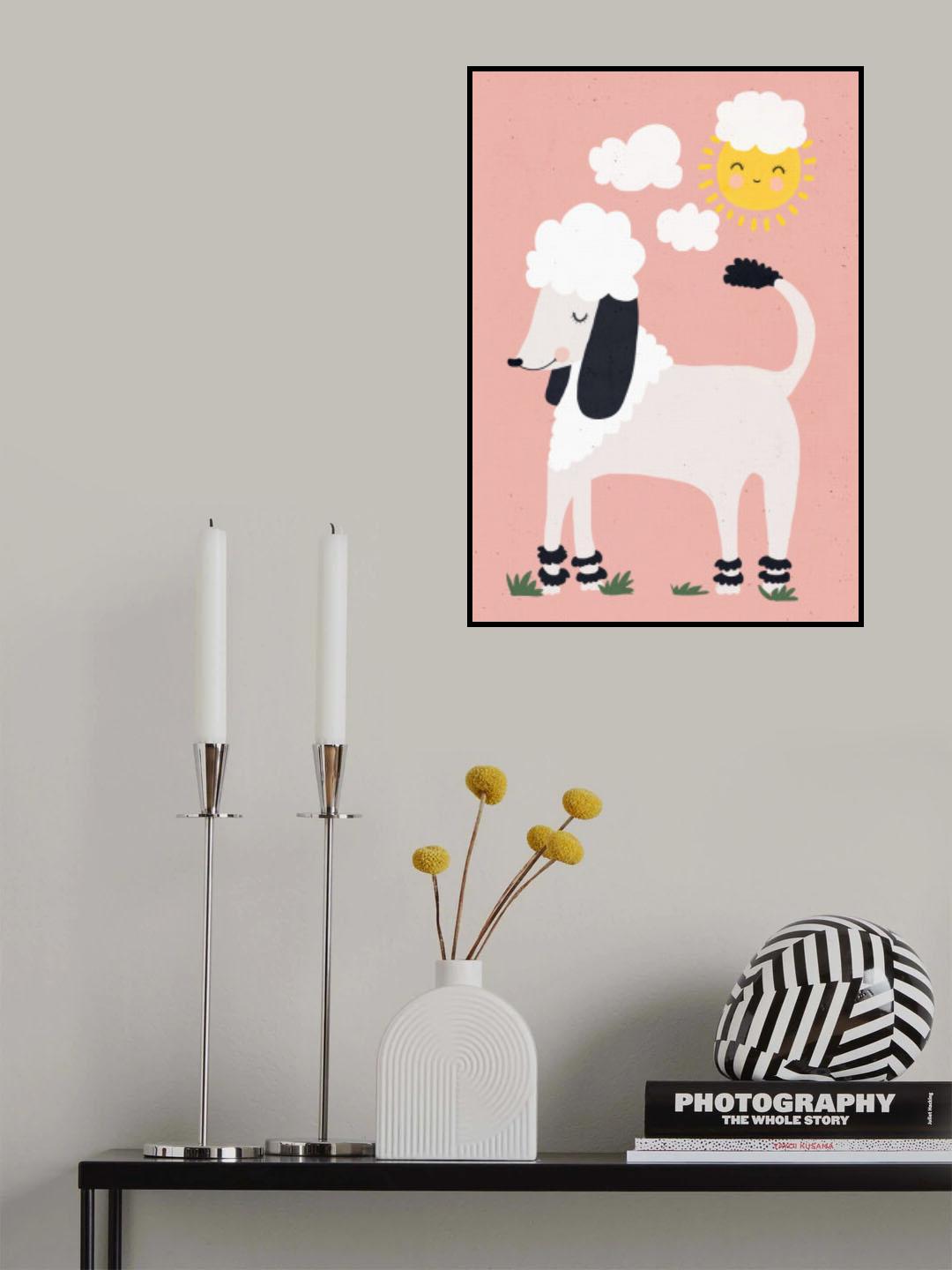 Happy Poodle Poster och Canvastavla