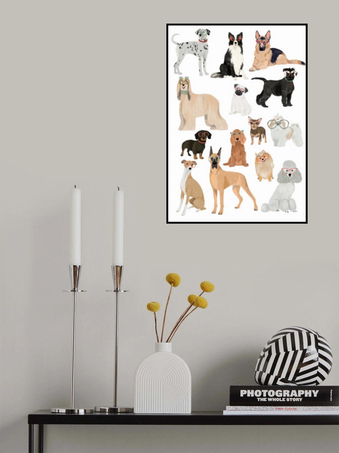 Dogs in glasses Print Poster och Canvastavla