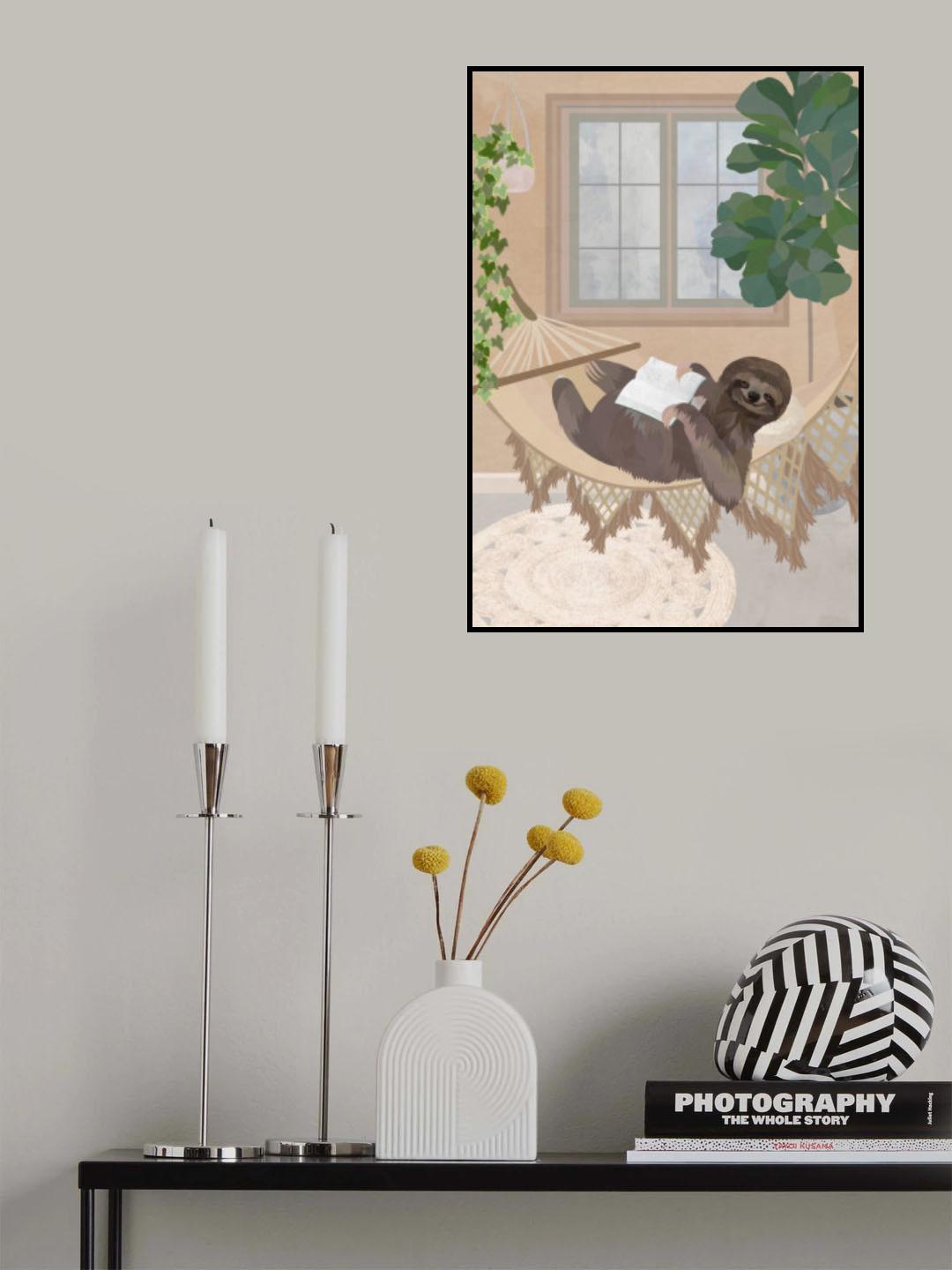 Lazy sloth in hammock Poster och Canvastavla