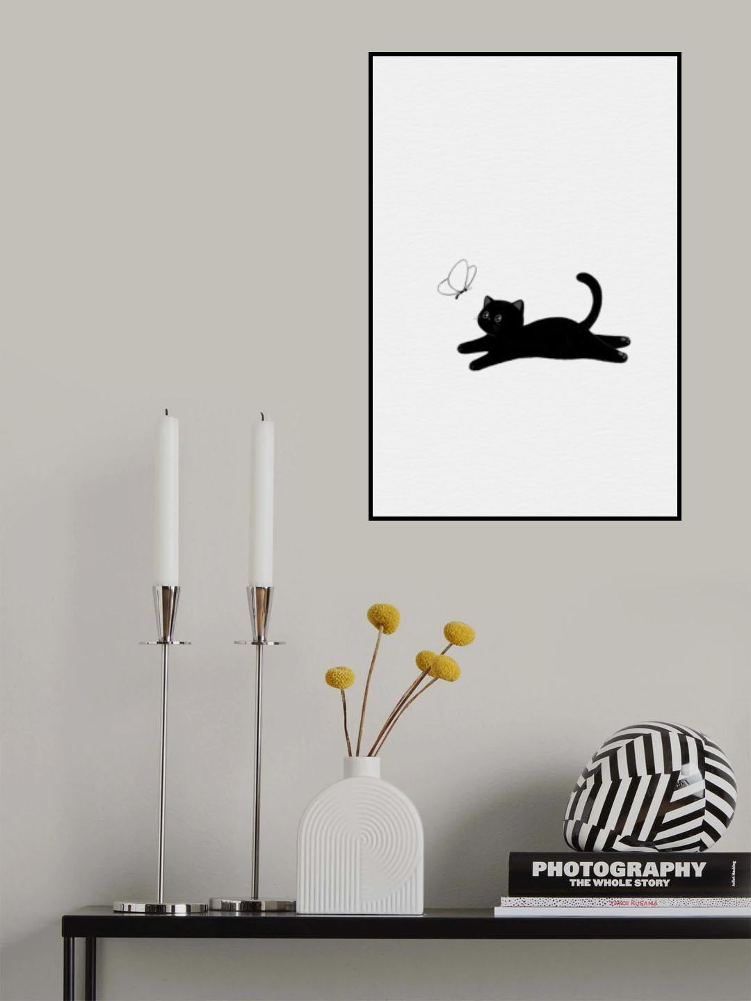 Cute Black Cat Poster och Canvastavla