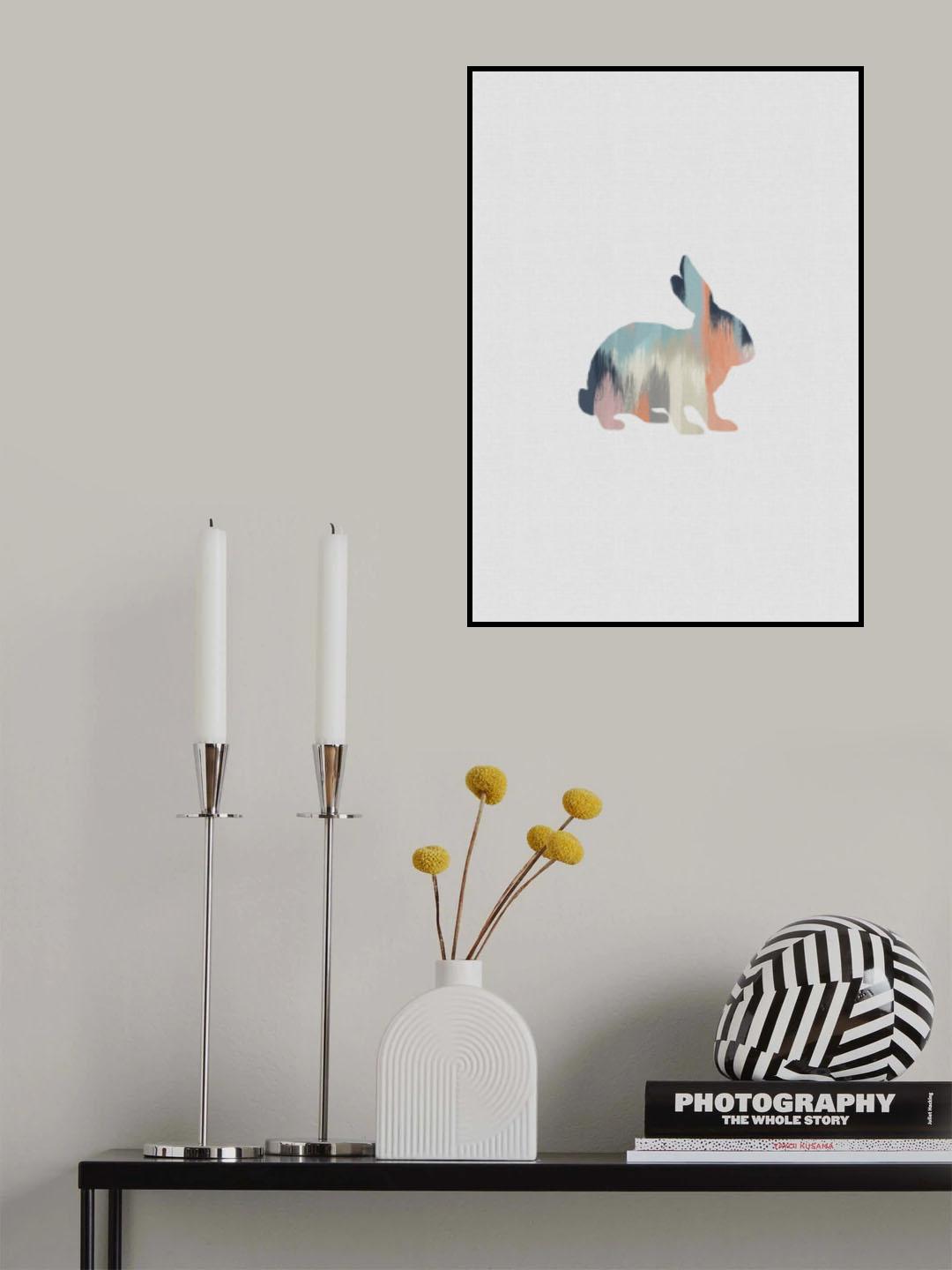 Pastel Rabbit Poster och Canvastavla