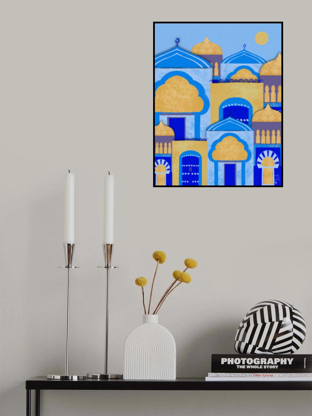 Blue City Morocco Erum Khalili.png Poster och Canvastavla