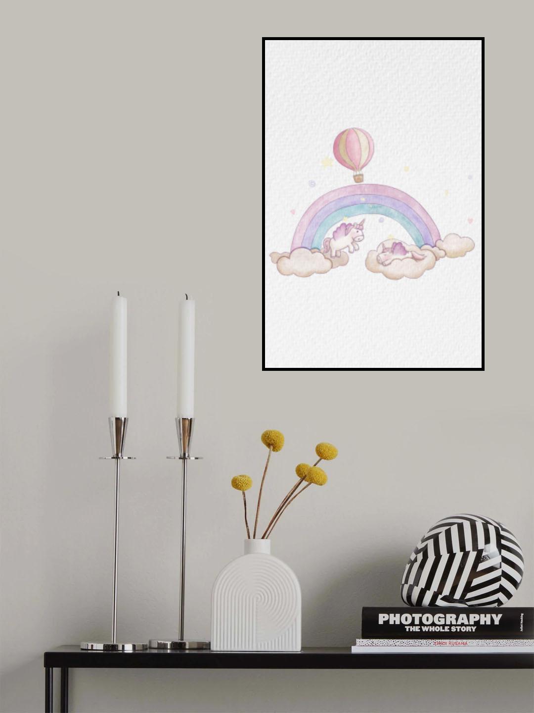 Kawai Cloudy Unicorn Poster och Canvastavla