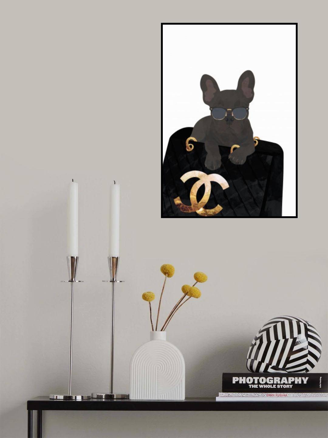 Frenchie in the bag Poster och Canvastavla