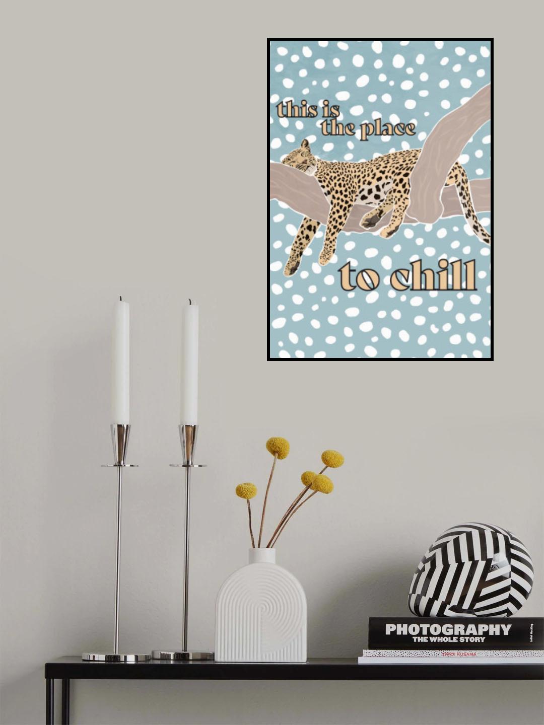 This Is the Place To Chill Leopard Kids Print Poster och Canvastavla