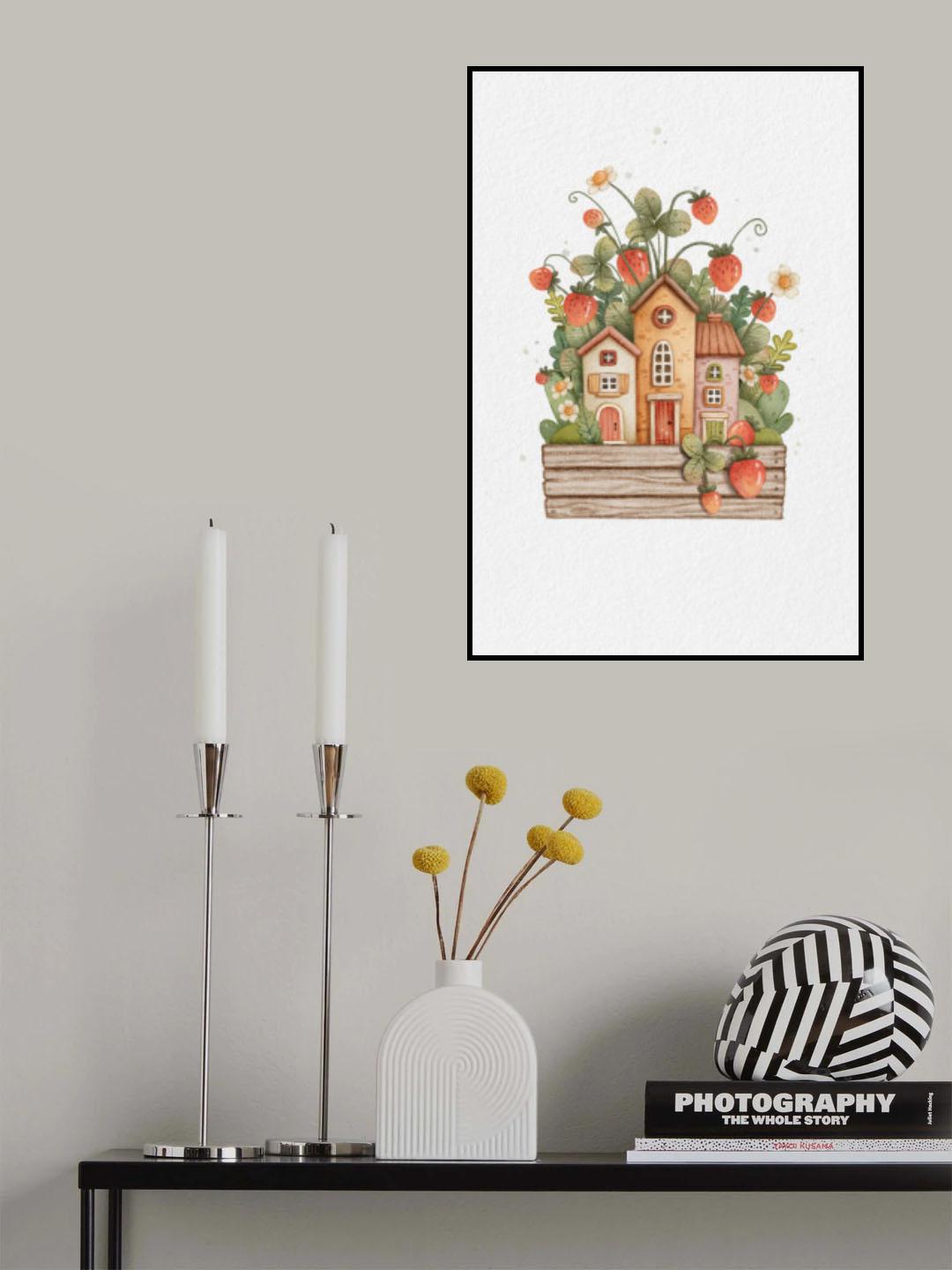 Sweet Strawberry House Poster och Canvastavla