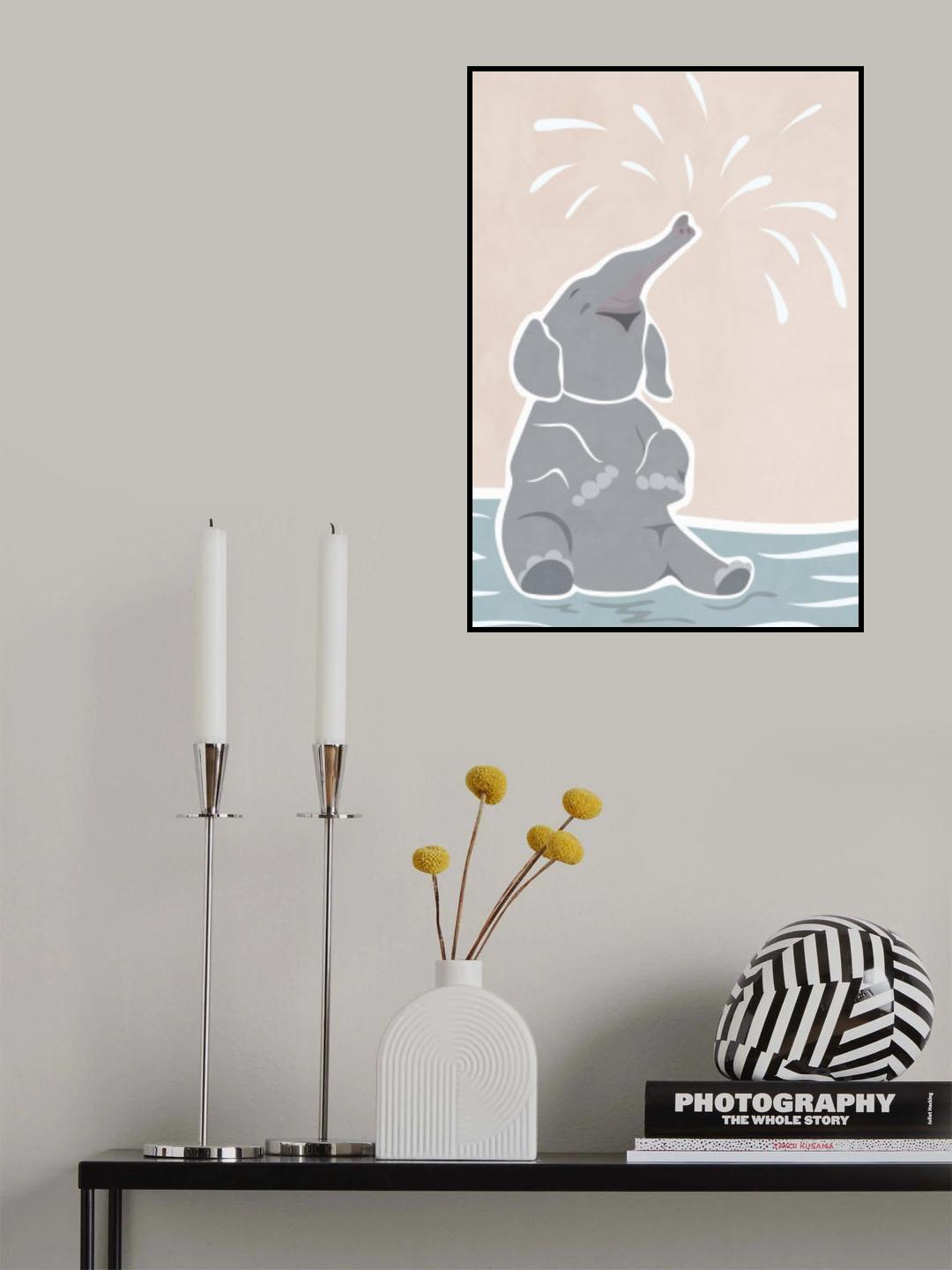 Cute scandi elephant children's art Poster och Canvastavla