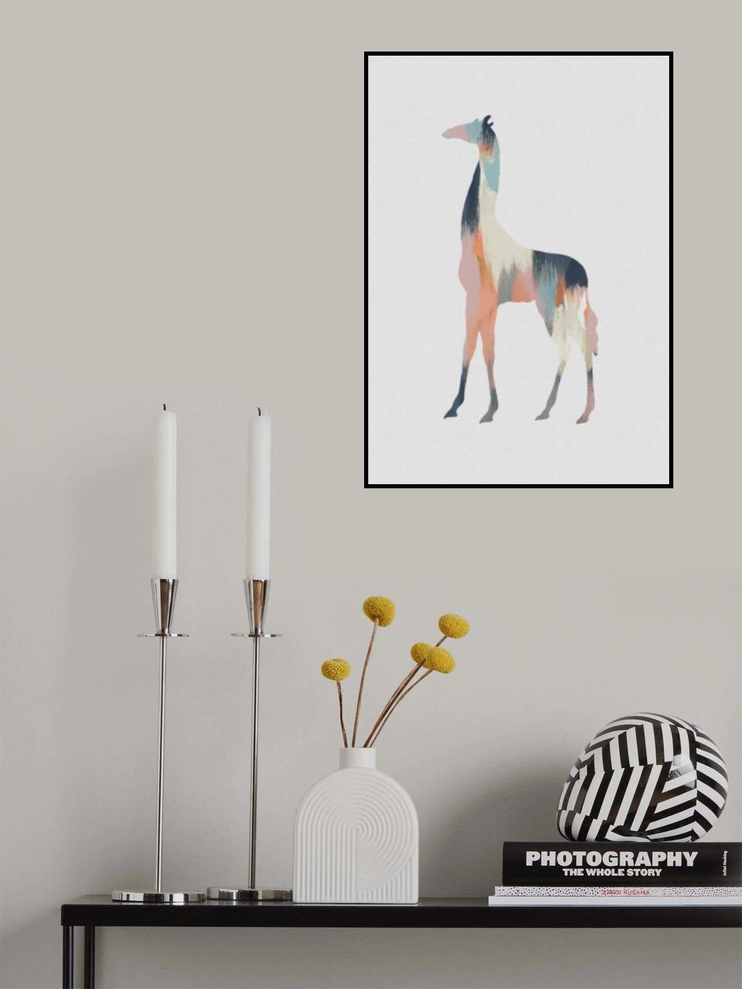 Pastel Giraffe Poster och Canvastavla
