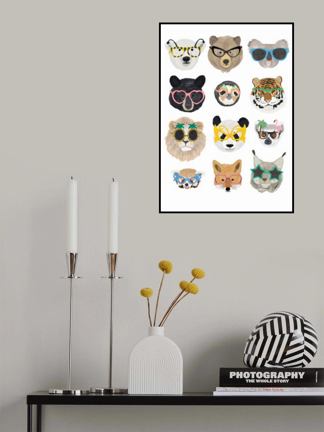Big Cats in glasses print Poster och Canvastavla
