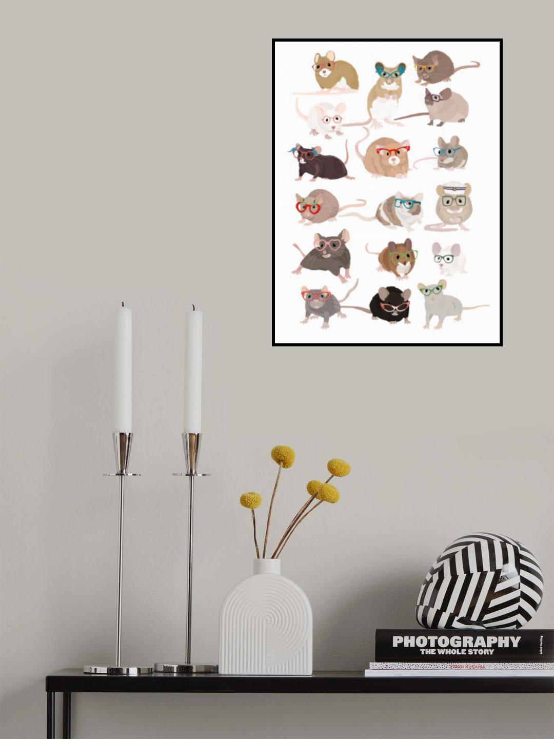 Mice In Glasses Poster och Canvastavla