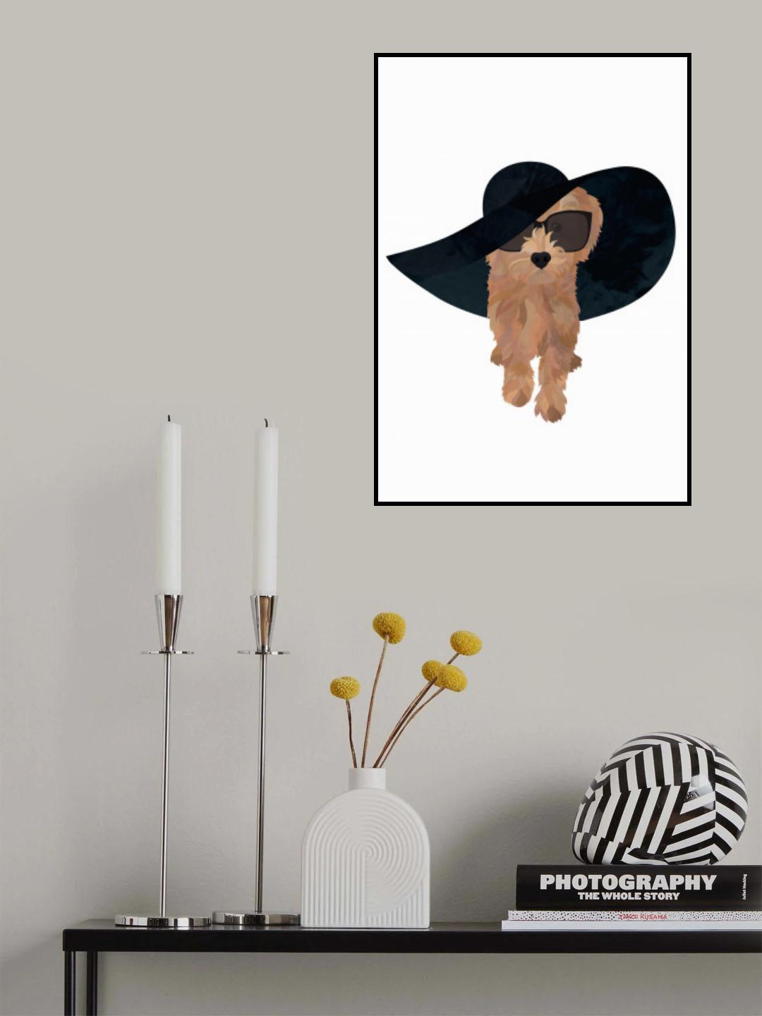 Cockapoo Sun Hat Poster och Canvastavla