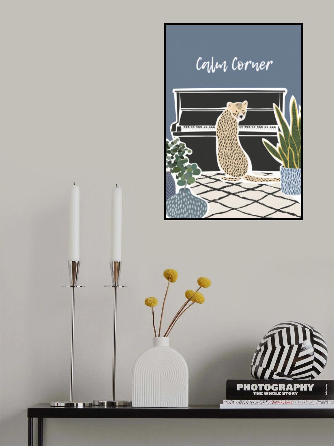 Calming Corner Kids Cheetah Piano Print Poster och Canvastavla