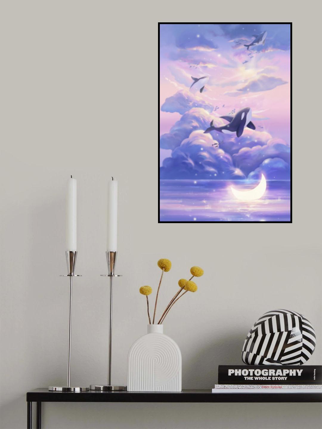 Fantasy Beautiful Whale Poster och Canvastavla