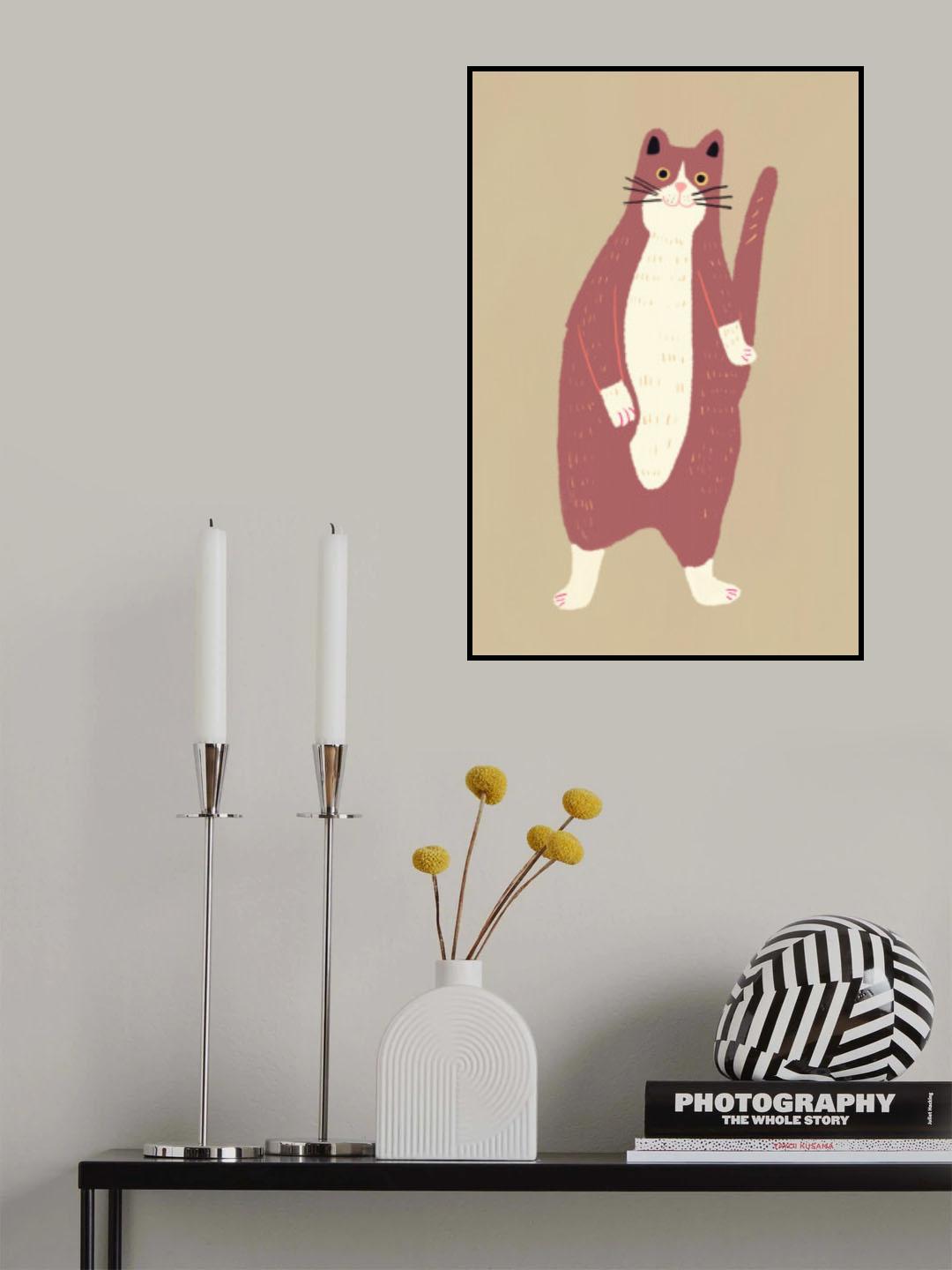 Brown and white cat Poster och Canvastavla