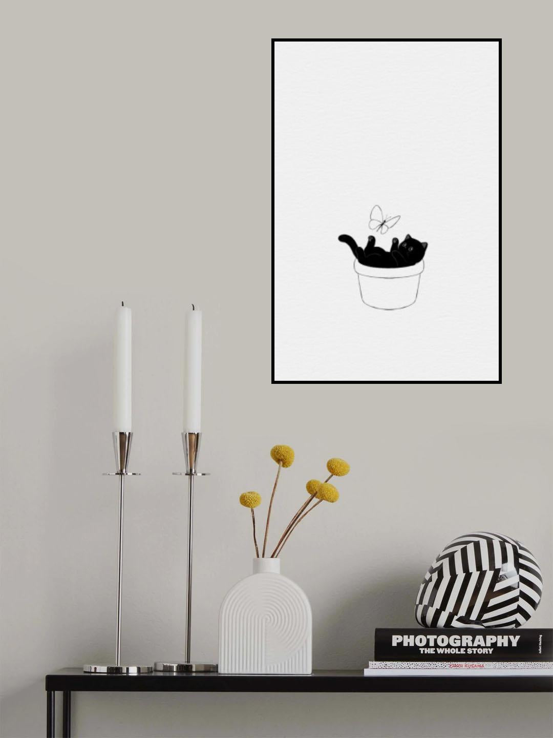 Cute Black Cat Poster och Canvastavla