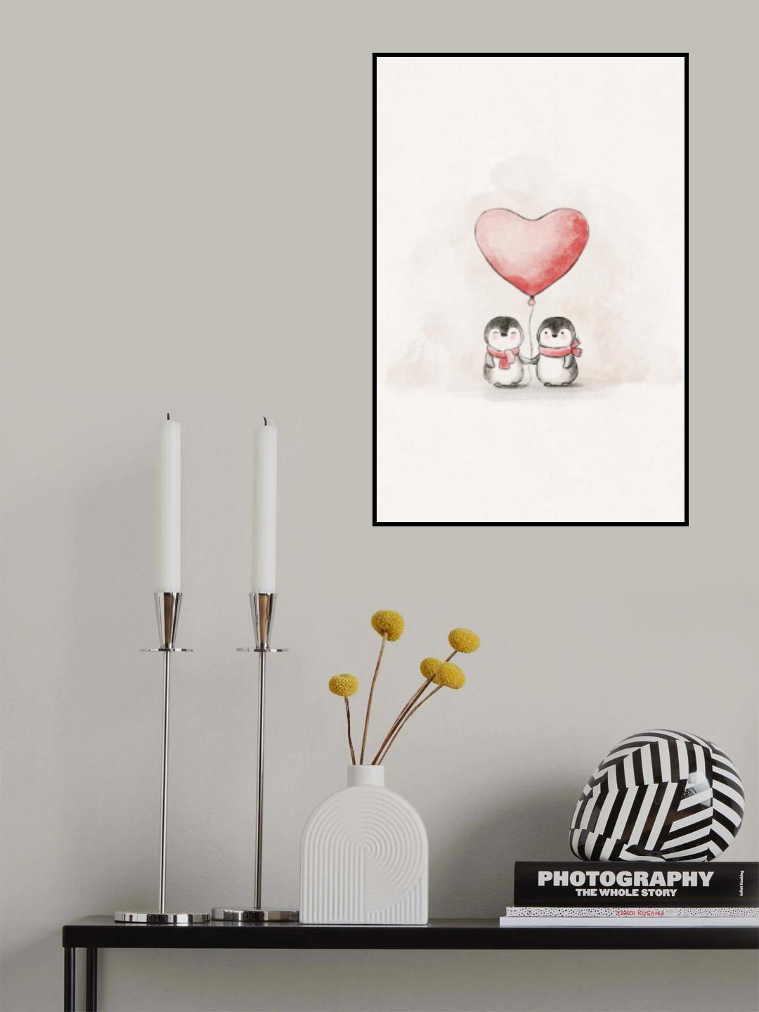 Penguin in Love Poster och Canvastavla