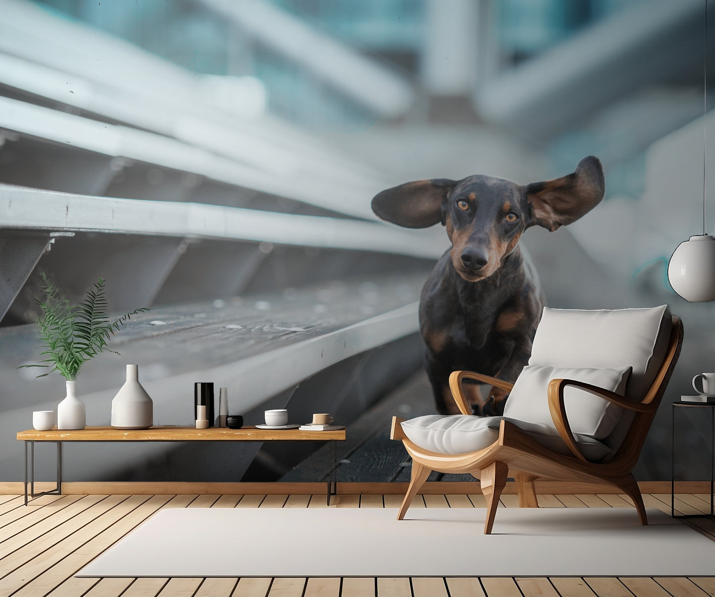 Ein kleiner Hund läuft durch die Welt.... Poster och Canvastavla