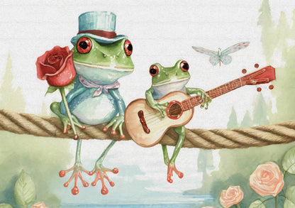 Frogs on a rope Poster och Canvastavla