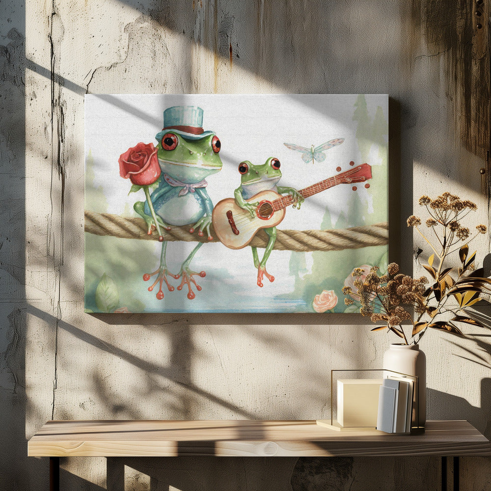 Frogs on a rope Poster och Canvastavla